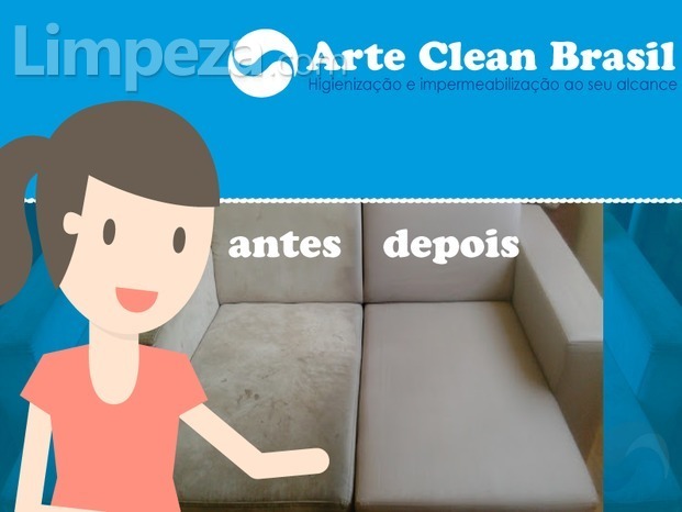 Antes e depois - Limpeza de sofá 