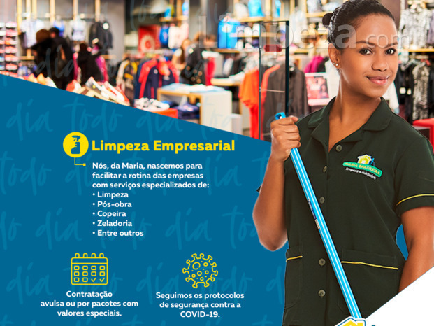 Serviços de limpeza para empresas e comercio. 