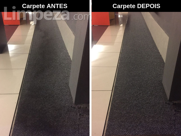 Limpeza de carpete antes e depois