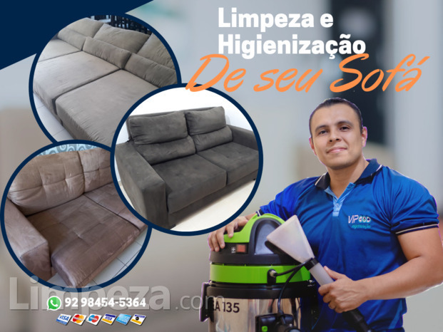 LIMPEZA E HIGIENIZAÇÃO DE SOFÁ