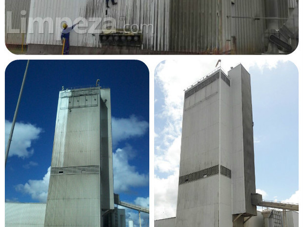 Antes e depois da limpeza da torre - Pólo Petroquímico de Camaçari