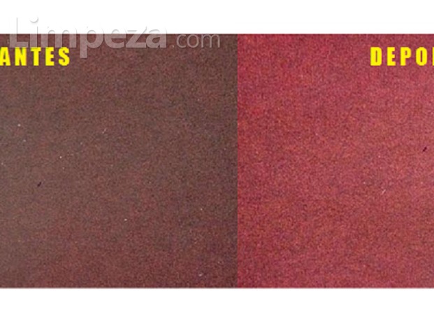 Antes e depois da limpeza de carpete