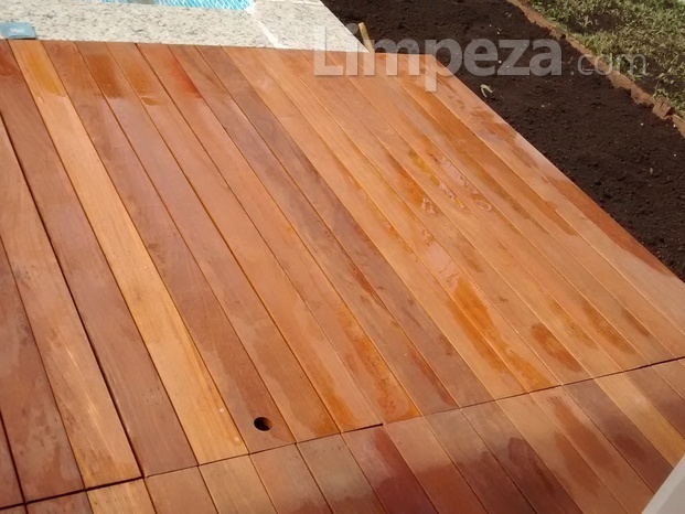 Limpeza deck madeira