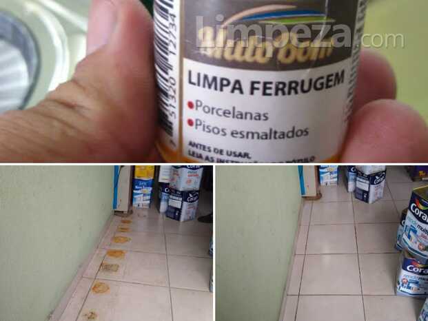 Limpeza de ferrugem no piso cerâmica 