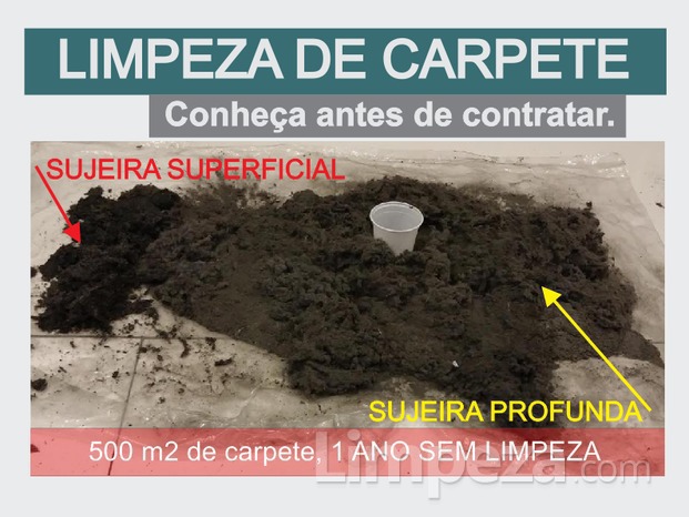 A limpeza profunda adequada remove completamente toda sujeira presente do carpete